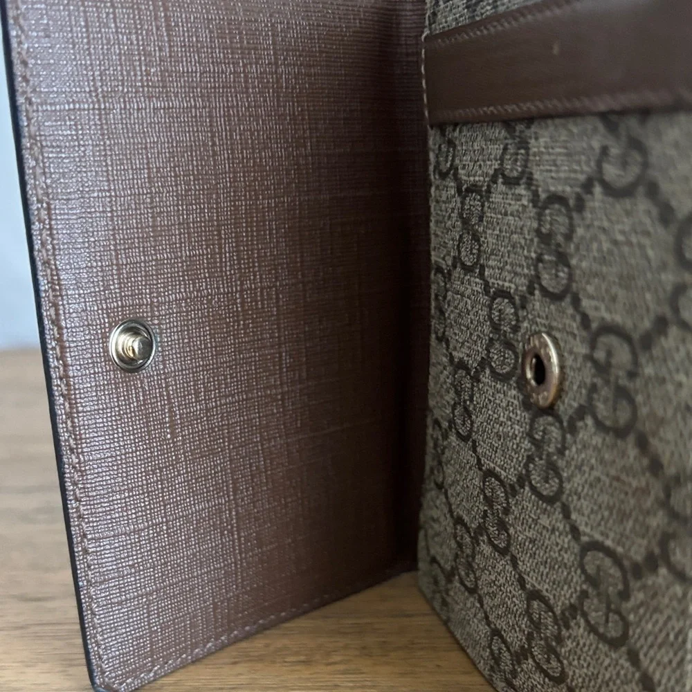 Brown and Gold GUCCI Monogram Wallet - Picture 3 of 13